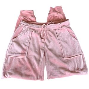 House of Harlow 1960 Women's Pink Velour Sweatpants Joggers Medium Comfort